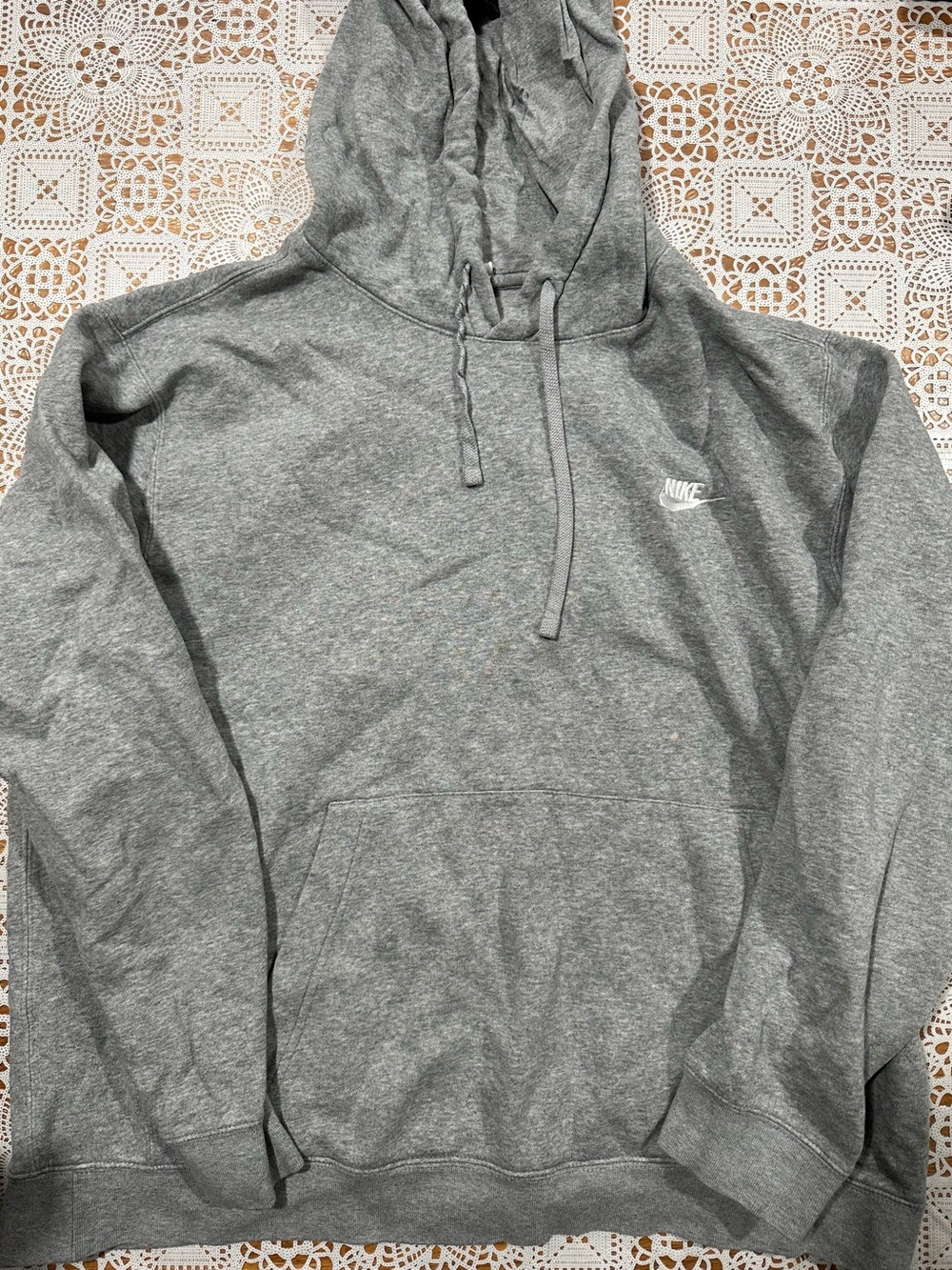 Nike Gray Pullover Hoodie Embroidered Logo Sweatshirt XL